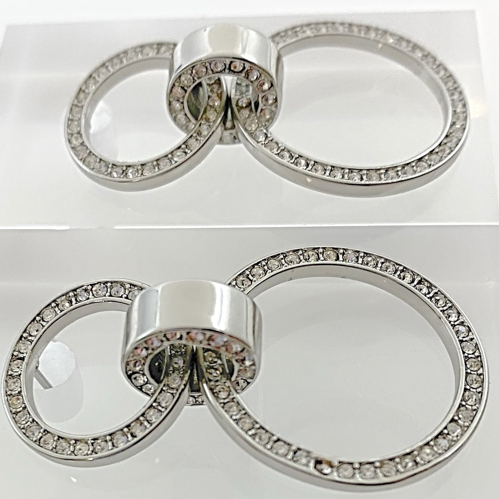 Crystal Hoop earrings. NWOT - Picture 5 of 6